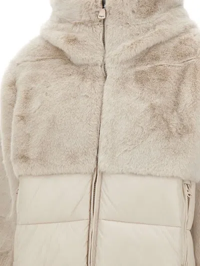 Blauer Short Jacket With Plush Faux Fur In Neutral
