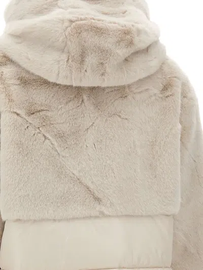 Blauer Short Jacket With Plush Faux Fur In Neutral