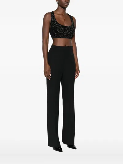 Elisabetta Franchi Embellished Cropped Top In Black
