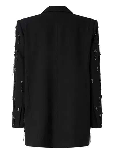 Pinko Blazer With Crystals And Pearls In Black