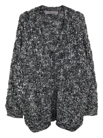 Y's V-neck Cardigan In Black