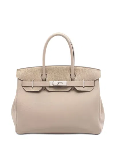 Pre-owned Hermes 2015 Birkin 30 Tote Bag In Neutral