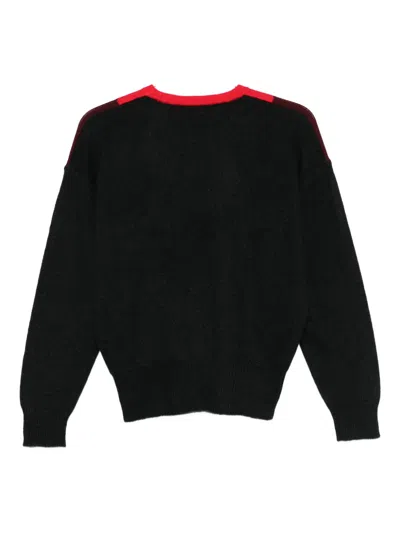 Plan C Colour-block Jumper In Gray