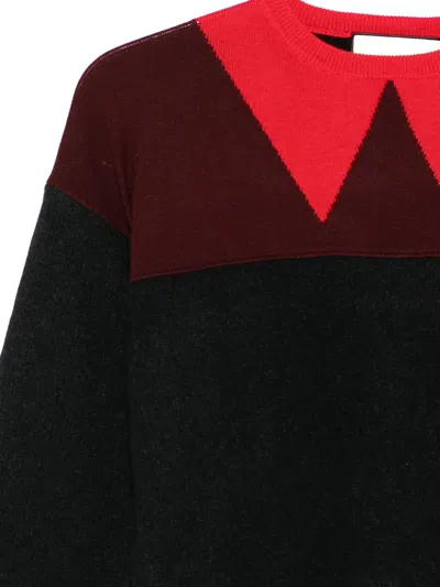 Plan C Colour-block Jumper In Gray