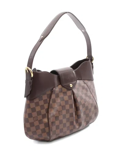 Pre-owned Louis Vuitton 2012 Sistina Mm Damier Ebène Tote Bag In Brown