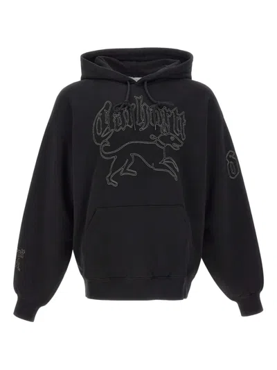 Carhartt Hackwork Graphic-embroidery Hoodie In Blue