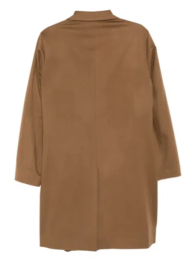 Mackintosh Wool Button-up Coat In Brown
