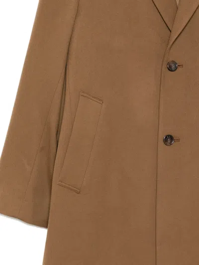 Mackintosh Wool Button-up Coat In Brown