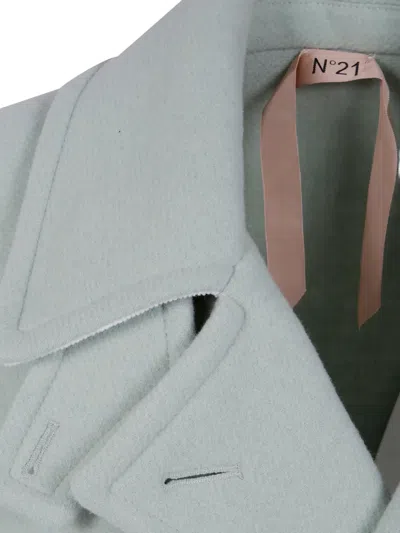 N°21 Double Breasted Maxi Coat In Gray