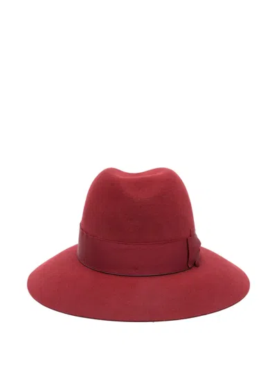 Borsalino Ribbon-detail Felt Hat In Red
