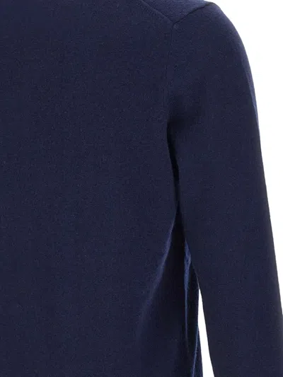 Kangra Cashmere V-neck Ribbed Sweater In Blue