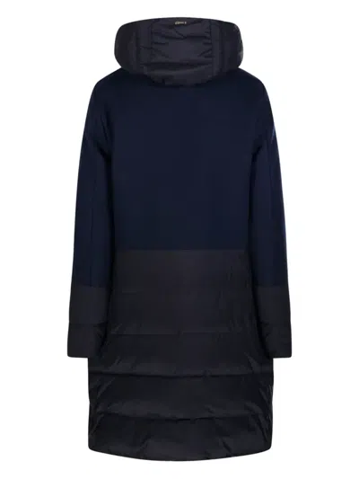 Herno Nuage Panelled Coat In Blue