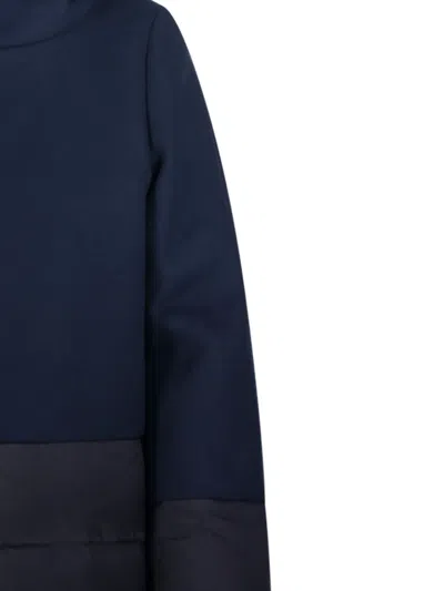 Herno Nuage Panelled Coat In Blue