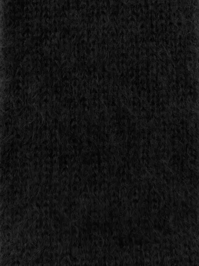 Acne Studios Logo-patch Fringed Scarf In Black