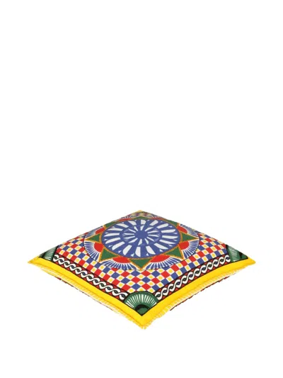 Dolce & Gabbana Cashmere Jacquard Cushion Medium In Multi