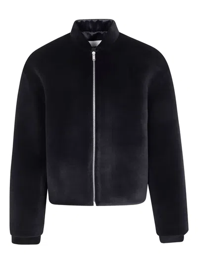 Jil Sander Long-sleeved Bomber Jacket In Black