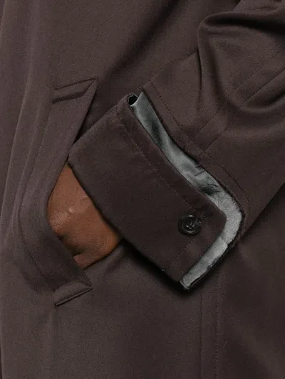 Maison Margiela Womens Dark Brown Relaxed-fit Notch-lapels Wool Coat In Brown