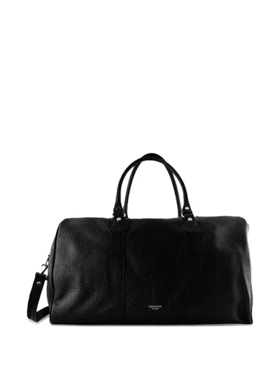 Avenue 67 Leather Zip Duffel Bag In Black