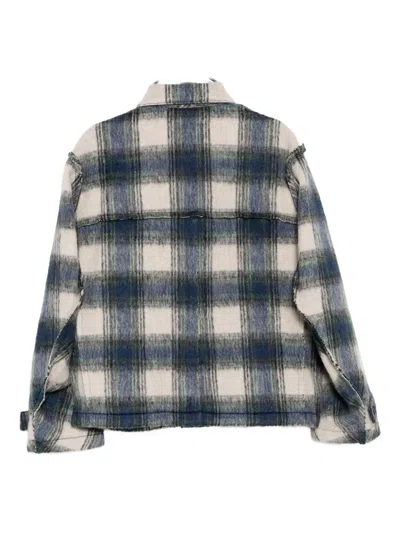 We11 Done Inside Out Plaided Jacket In Blue