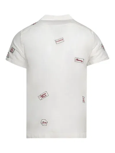 Bode Embroidered-details Short-sleeve Shirt In White