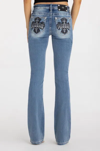 Miss Me Venus Cross Bootcut Jeans - 33 / 30" / Medium Wash In Blue