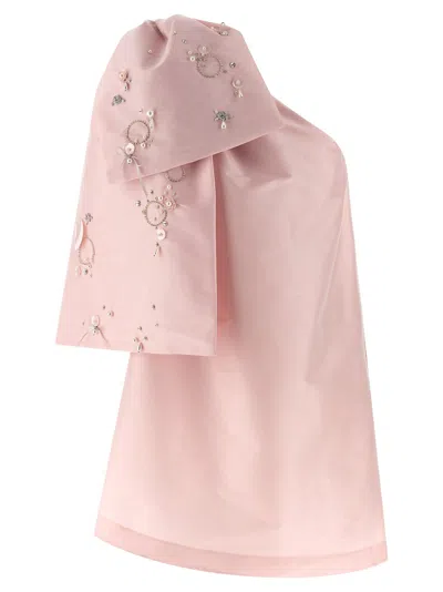 Bernadette Winnie Bow-embellished Taffeta Mini Dress In Pink