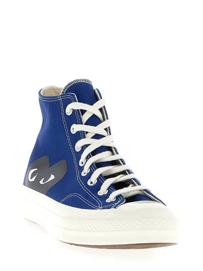 Comme Des Garçons Play Play Converse Cotton High Sneakers In Blue