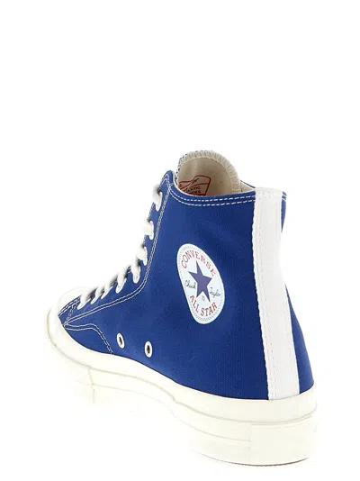 Comme Des Garçons Play Play Converse Cotton High Sneakers In Blue