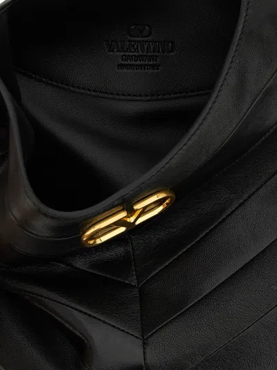 Valentino Hoboho Small Shoulder Bag With Studded Strap In Black