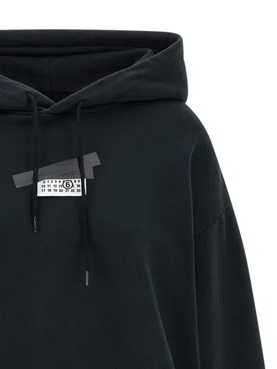 Mm6 Maison Margiela Casual Hoodie Featuring Tape Detail In Black