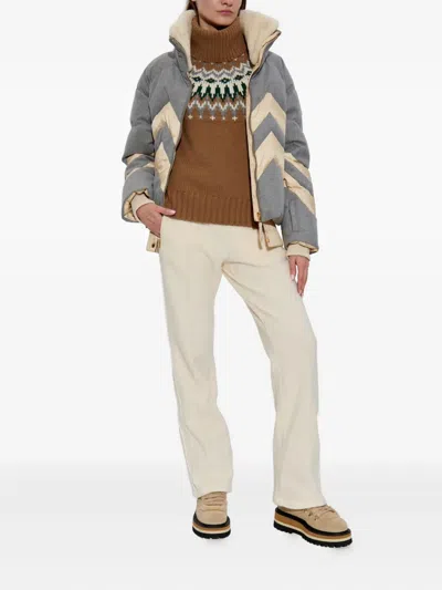 Bogner Ingrid Jacquard Cashmere Turtleneck Sweater In Brown