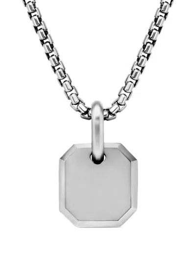 David Yurman Sterling Silver Octagonal Amulet Pendant In Brown