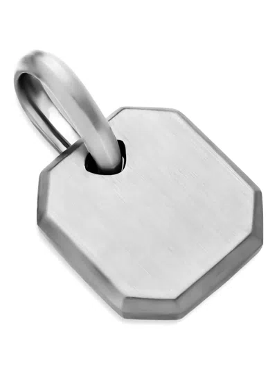 David Yurman Sterling Silver Octagonal Amulet Pendant In Brown