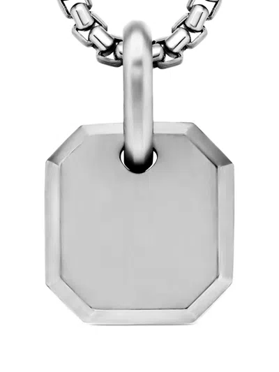 David Yurman Sterling Silver Octagonal Amulet Pendant In Brown