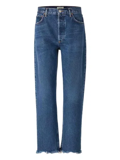 Agolde Mid-rise Straight-leg Denim Trousers In Blue