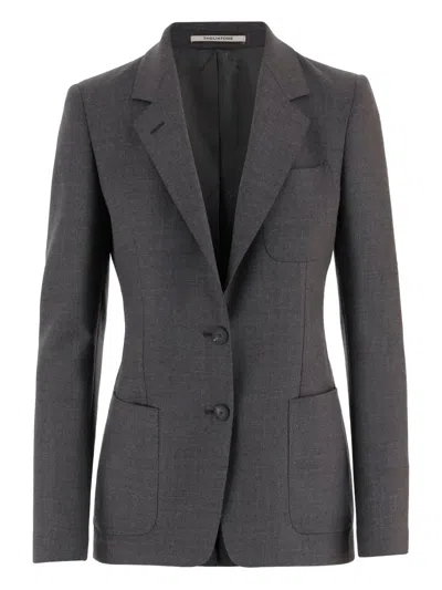 Tagliatore Women Grey Single-breasted Blazer, Xl Luxury Blazers For Women Darveys In Gray