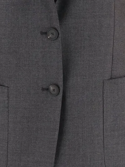 Tagliatore Women Grey Single-breasted Blazer, Xl Luxury Blazers For Women Darveys In Gray