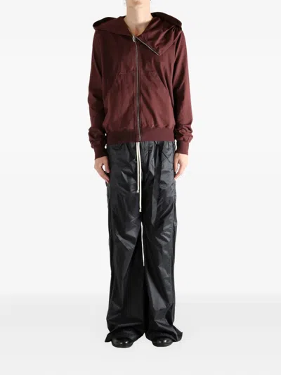 Rick Owens Drkshdw Mountain Zip-up Hoodie In Red
