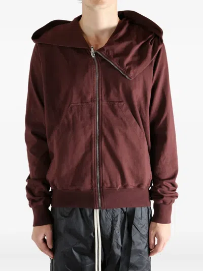 Rick Owens Drkshdw Mountain Zip-up Hoodie In Red