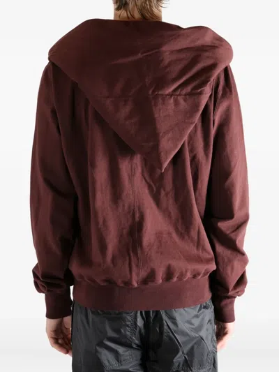 Rick Owens Drkshdw Mountain Zip-up Hoodie In Red