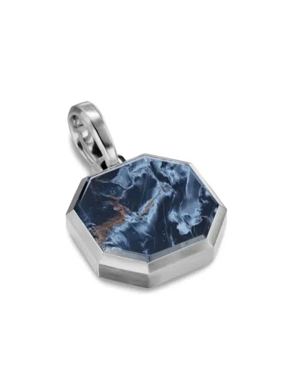 David Yurman Sterling Silver Pietersite Amulet Pendant In Blue
