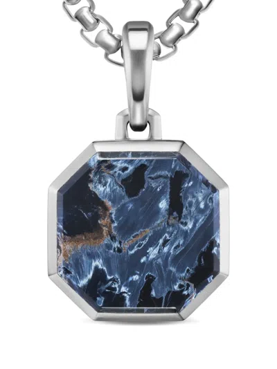 David Yurman Sterling Silver Pietersite Amulet Pendant In Blue