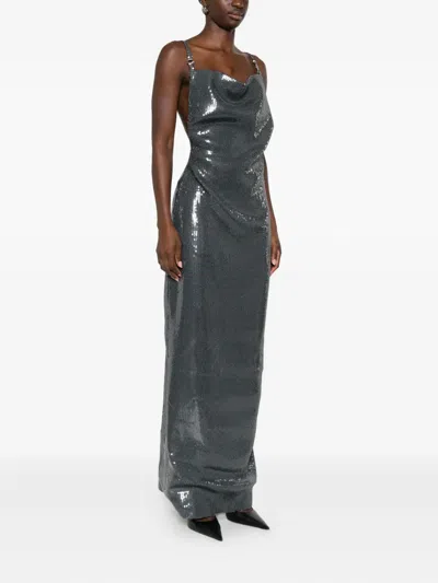 Coperni Logo Dress In Gray