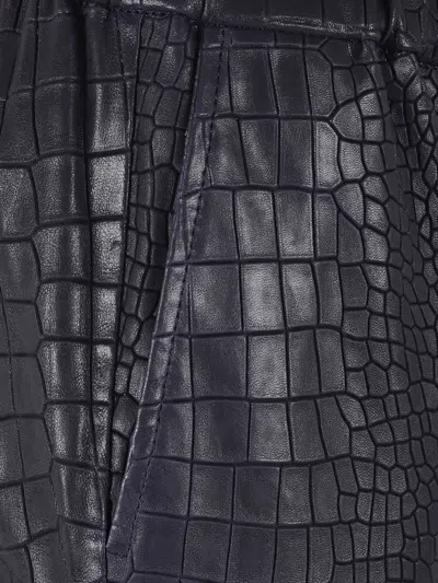 Enes Croc-embossed Pants In Blue