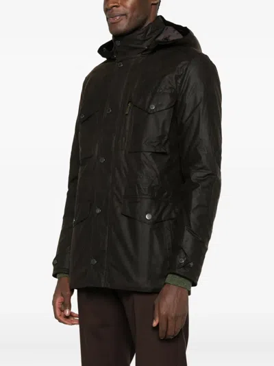 Barbour Sapper Waxed Jacket In Brown