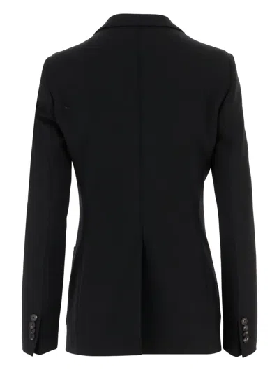 Tagliatore Women Black Single-breasted Blazer, M Luxury Blazers For Women Darveys In Black