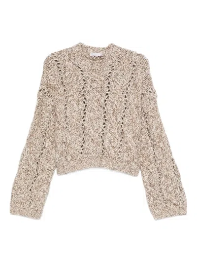 Brunello Cucinelli Sequin-embellished Jumper In Neutral