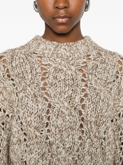 Brunello Cucinelli Sequin-embellished Jumper In Neutral