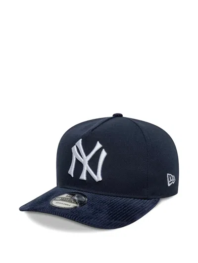 New Era Corduroy-peak Logo-embroidery Baseball Cap In Blue