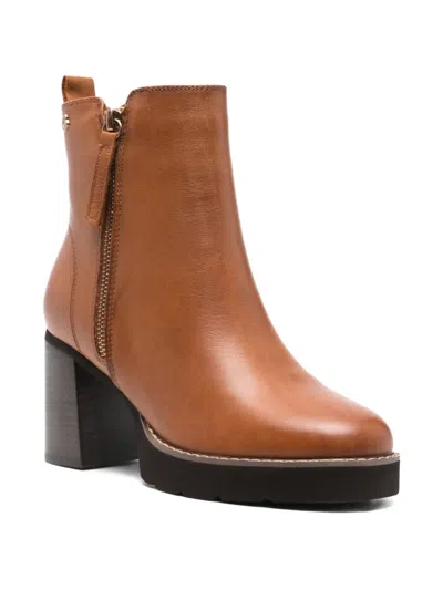 Carmela 80mm Leather Boots In Brown